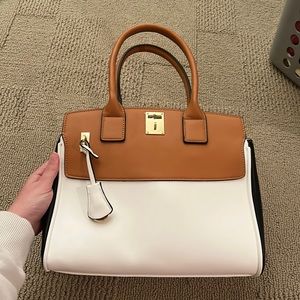 White/black/brown purse